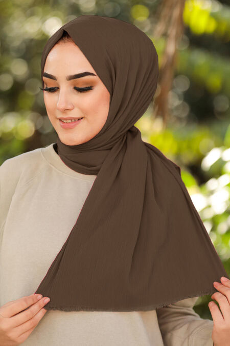 Brown Hijab Shawl 7571KH - NEVA STYLE