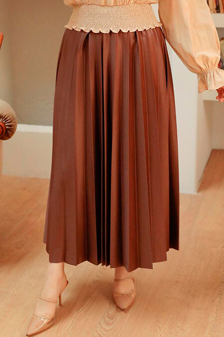 Brown Hijab Skirt 4892KH - NEVA STYLE