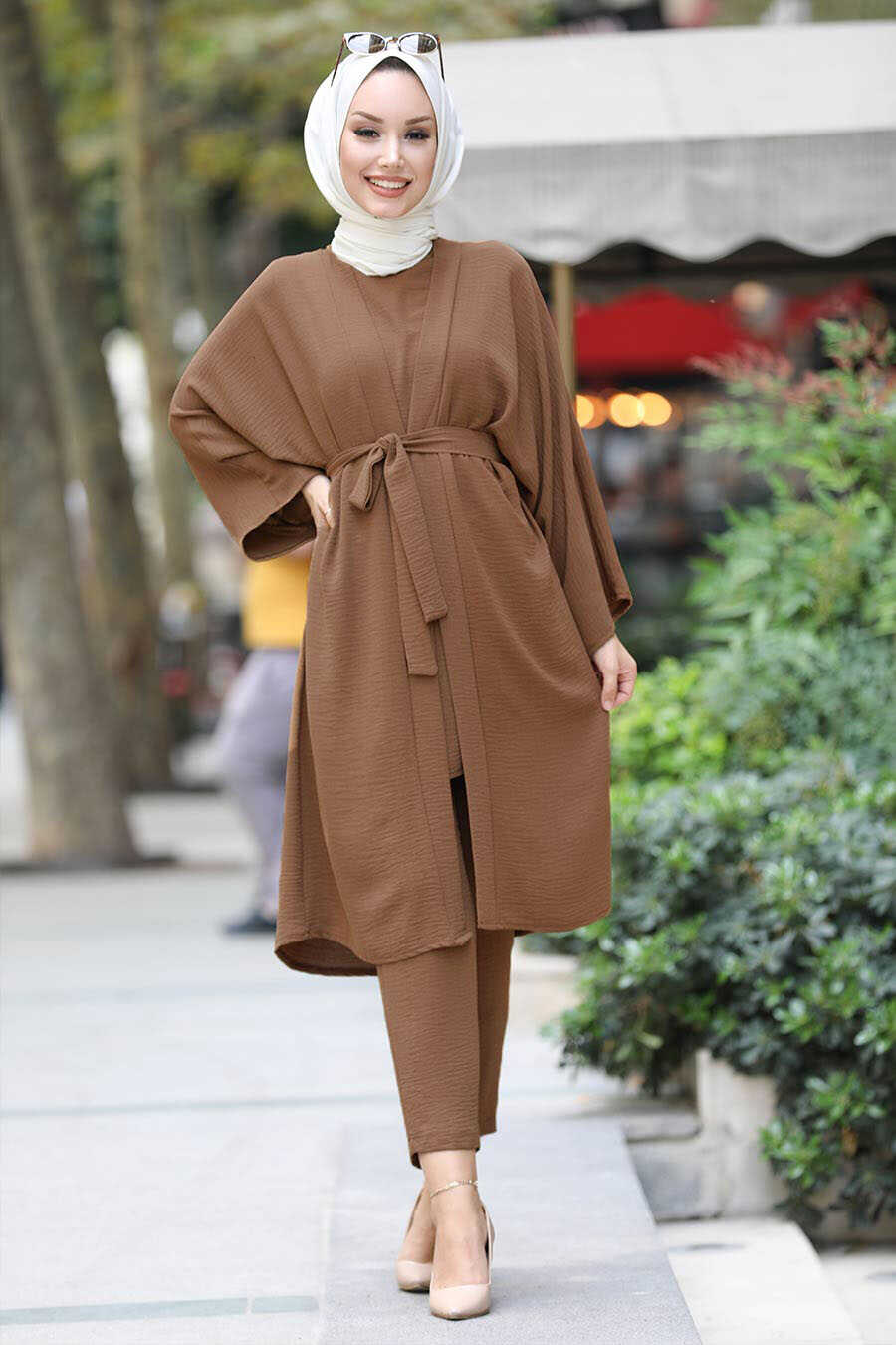 Brown Hijab Suit 51630KH - Neva-style.com