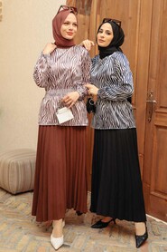 Brown Hijab Suit Dress 1607KH - 2