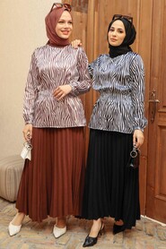 Brown Hijab Suit Dress 1607KH - 3