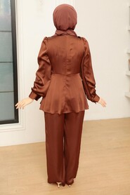 Brown Hijab Suit Dress 3457KH - 2