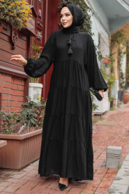 Modest Black Long Dress 10216S - 1
