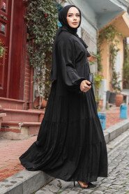 Modest Black Long Dress 10216S - 2