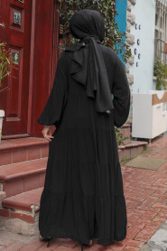 Modest Black Long Dress 10216S - 4