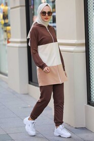 Brown Hijab Suit Dress 68710KH - 2