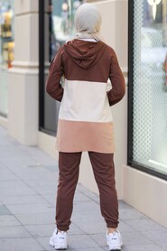 Brown Hijab Suit Dress 68710KH - 3