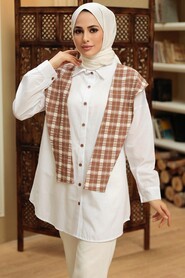 Brown Hijab Tunic 1107KH - 3