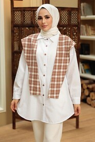 Brown Hijab Tunic 1107KH - 2