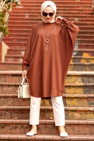 Brown Hijab Tunic 24160KH - 1