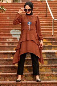 Brown Hijab Tunic 2420KH - 1