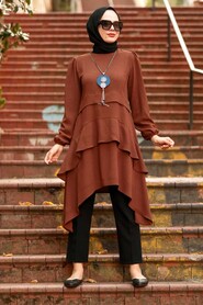 Brown Hijab Tunic 2420KH - 3