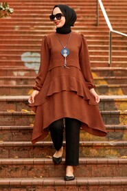 Brown Hijab Tunic 2420KH - 2