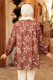 Brown Hijab Tunic 34240KH - 4