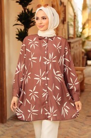 Brown Hijab Tunic 34240KH - 1