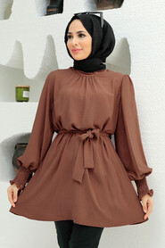 Brown Hijab Tunic 3795KH - NEVA STYLE