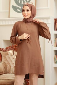Brown Hijab Tunic 4044KH - 2