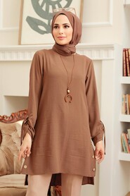 Brown Hijab Tunic 4044KH - 3