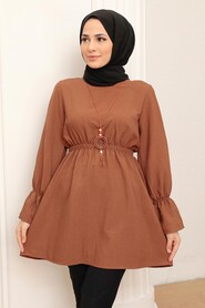 Brown Hijab Tunic 40461KH - 1