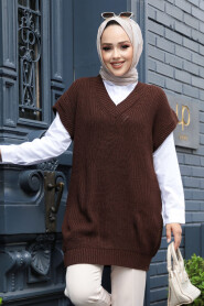 Brown Hijab Sweater 4786KH - 1