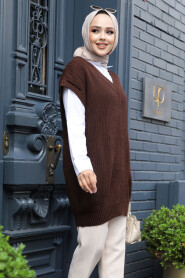 Brown Hijab Sweater 4786KH - 2