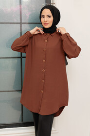 Brown Hijab Tunic 6247KH - 3
