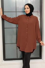Brown Hijab Tunic 6247KH - 2