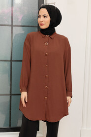 Brown Hijab Tunic 6247KH - 1