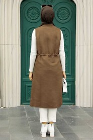 Brown Hijab Vest 35743KH - 3