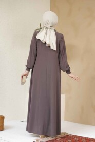 Brown Modest Abaya 45294KH - 5