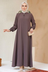 Brown Modest Abaya 45294KH - 2