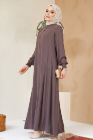 Brown Modest Abaya 45294KH - 4