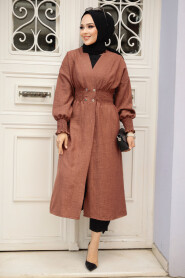 Brown Modest Coat 11872KH - 2