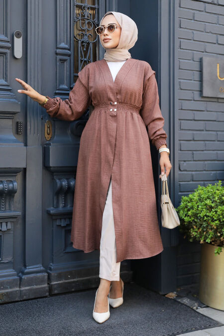 Brown Modest Coat 672KH - NEVA STYLE