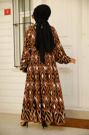Brown Modest Dress 10235KH - 3
