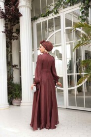 Brown Modest Evening Gown 4823KH - 4