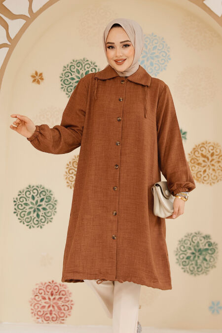 Brown Modest Plus Size Tunic 70881KH - NEVA STYLE