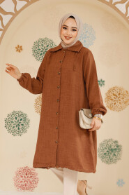 Brown Modest Plus Size Tunic 70881KH - 2