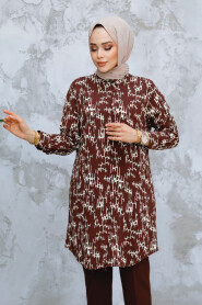 Brown Modest Top 11722KH - 2