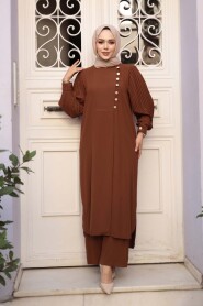 Brown Modest Two-Piece Set 7655KH - 2