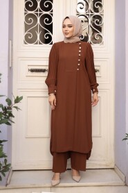 Brown Modest Two-Piece Set 7655KH - 1