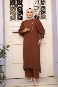 Brown Modest Two-Piece Set 7655KH - 3