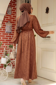 Brown Modest Wedding Dress 60981KH - 4