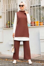 Brown Triple Suit Dress 1291KH - 2