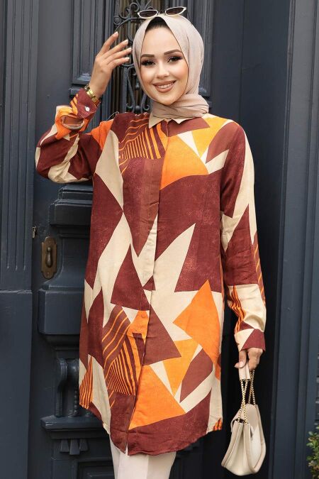 Brown Women Tunic 11682KH - NEVA STYLE