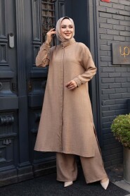 Buttoned Biscuit Modest Three-Piece Set 76591BS - 1