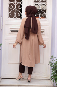 Buttoned Biscuit Modest Tunic 32172BS - 3