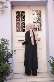 Buttoned Black Modest Three-Piece Set 76591S - 4