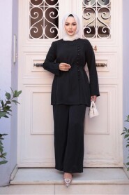 Buttoned Blue Modest Two-Piece Set 30431M - 2