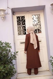 Buttoned Brown Modest Three-Piece Set 76591KH - 3